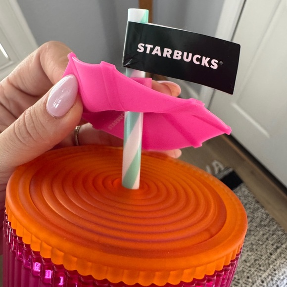 ☀️2025 Summer Starbucks Venti Gradient Cold Cup Tumbler w/Sun Umbrella Topper - Picture 4 of 6